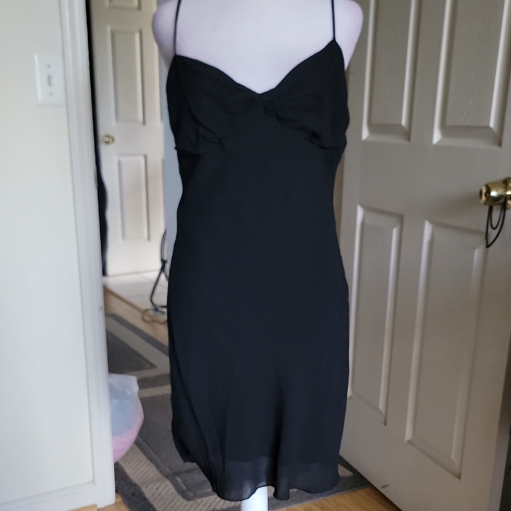 Reformation Iryna Black Spaghetti-Strap Slip Dress